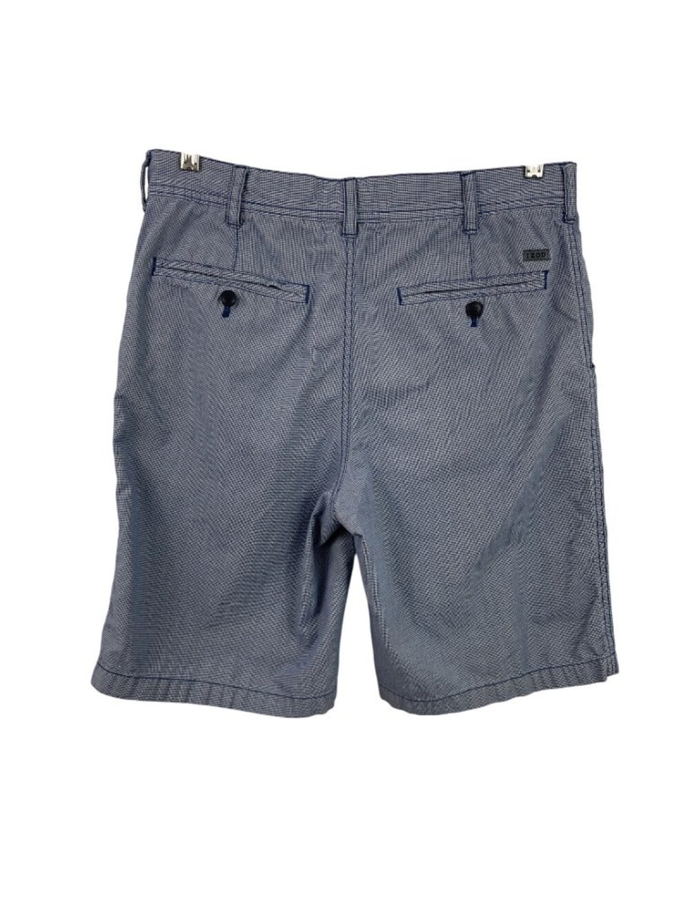 IZOD Blue/White Houndstooth Print Chino Shorts Mens Size 33 - Picture 2 of 8